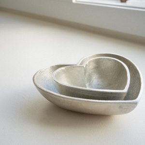 Silver Heart Bowls | Set of 2